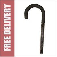 Black Diamond Carbon Fibre Walking Stick with a Soft Grip Crook Handle